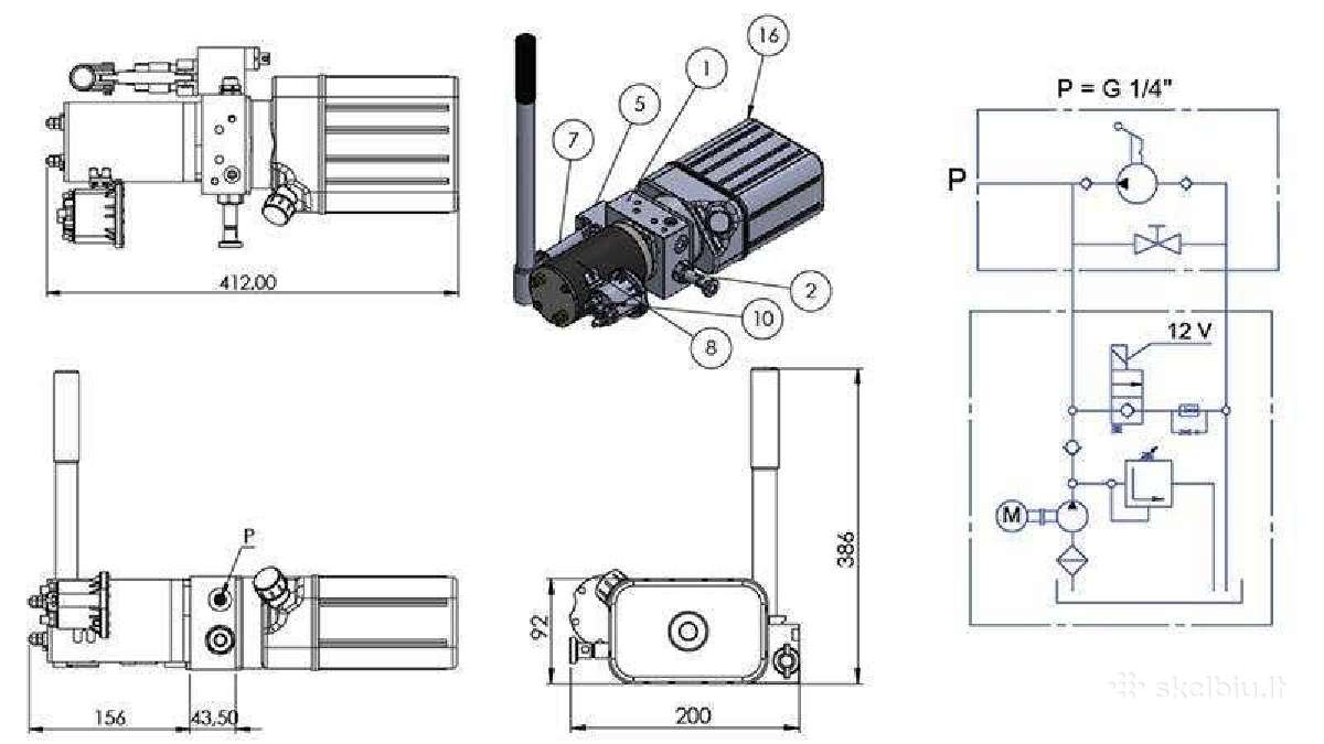 Mini hidraulinis agregatas 12v arba 24v - nuotraukos Nr. 9