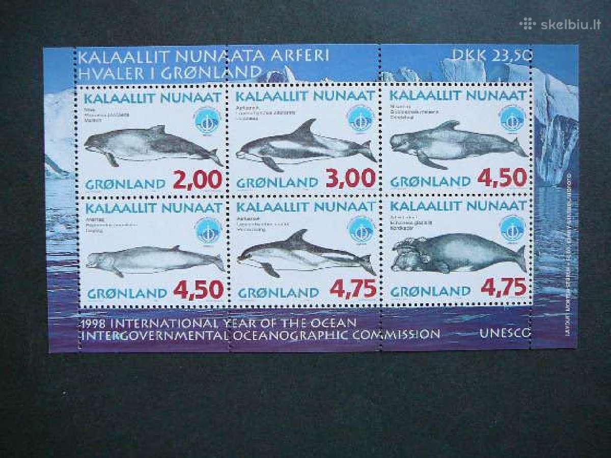 Banginiai Delfinai Grenlandija 1998 svarus grn317x