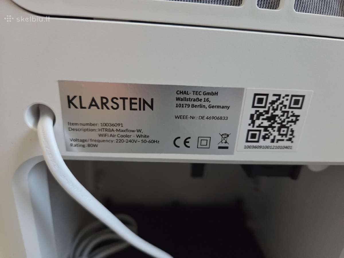 Oro vėsintuvas Klarstein Htr8a Maxflow-w su Wi Fi - nuotraukos Nr. 4