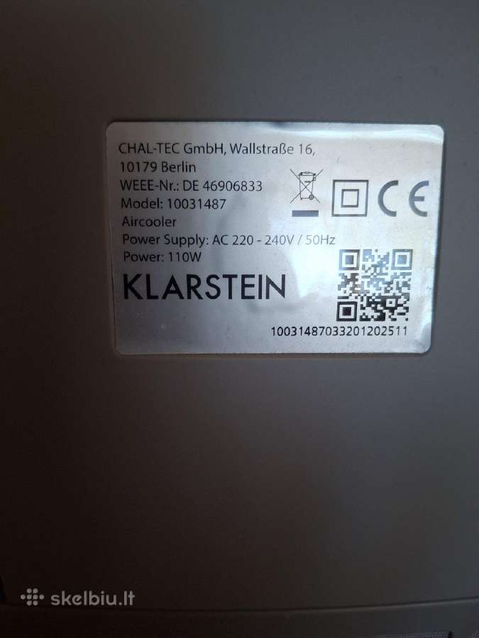 Klarstein oro vėsintuvas (aircooler) - nuotraukos Nr. 5