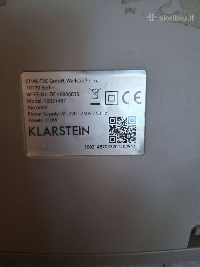 Klarstein oro vėsintuvas (aircooler) - nuotraukos Nr. 6