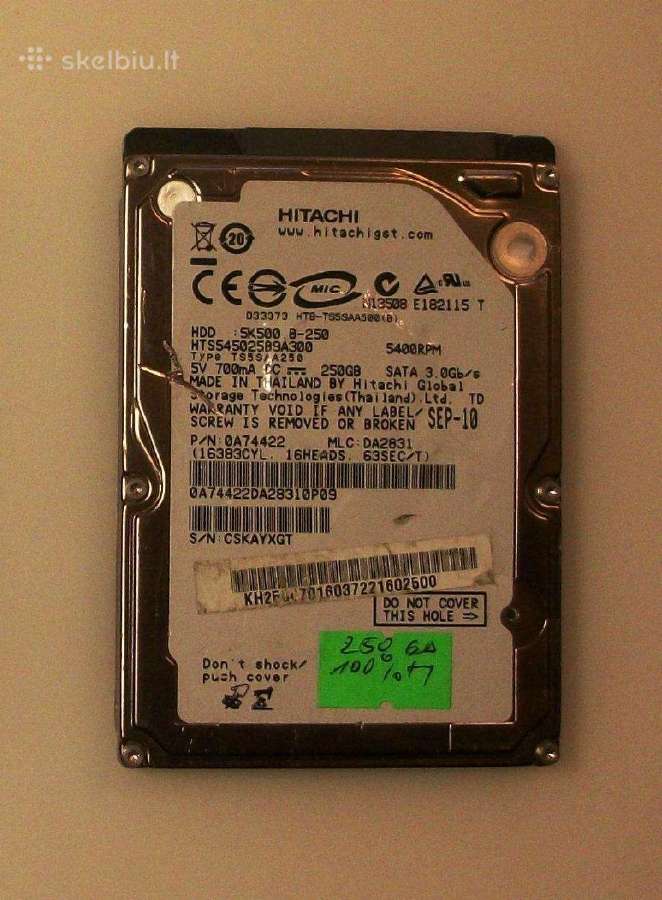Laptopo HDD 500 GB sata 40 GB Ide 240 GB SSD - nuotraukos Nr. 5