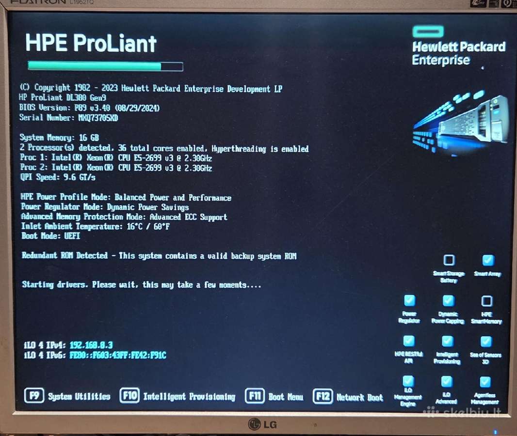 Serveriai Hp Dl380 Gen9, Dl360p G8 - nuotraukos Nr. 10