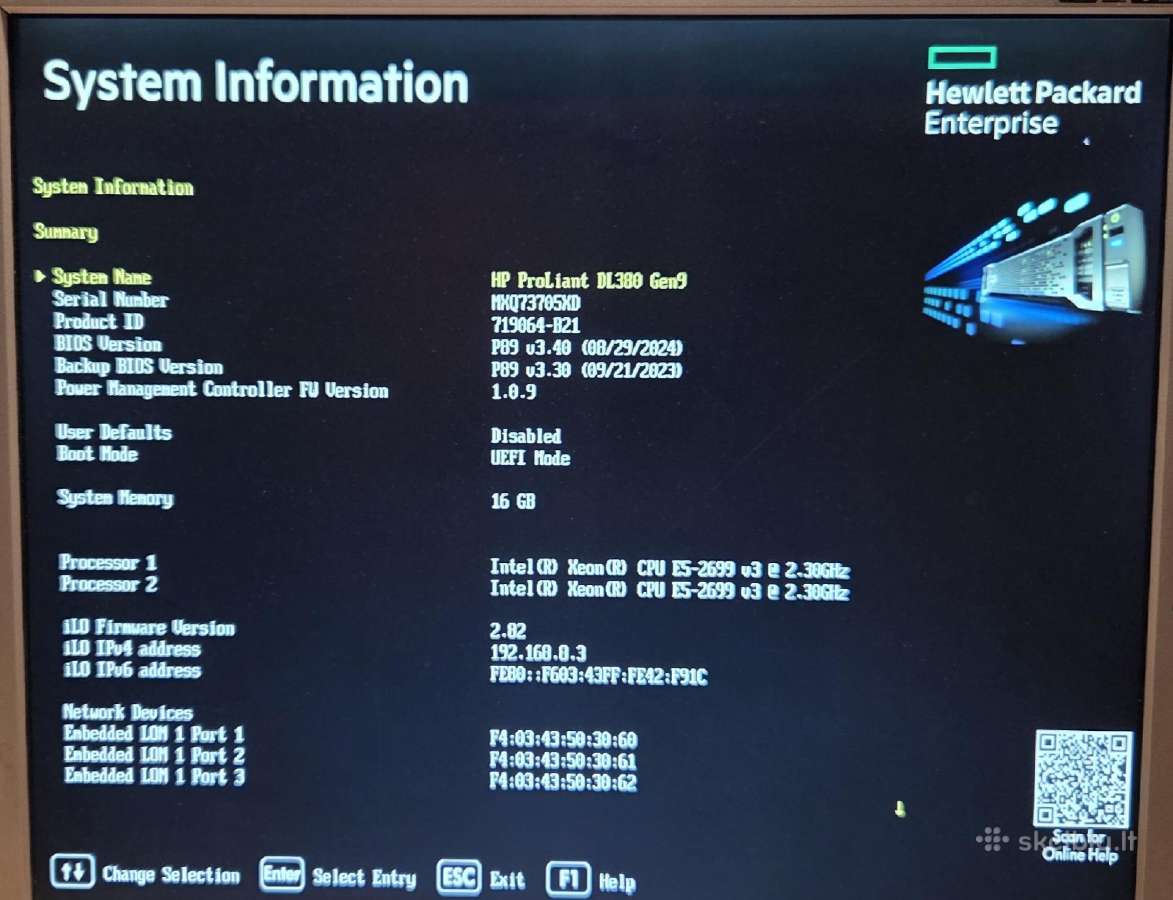 Serveriai Hp Dl380 Gen9 2xe5-2699v4, Dl360p G8 - nuotraukos Nr. 12