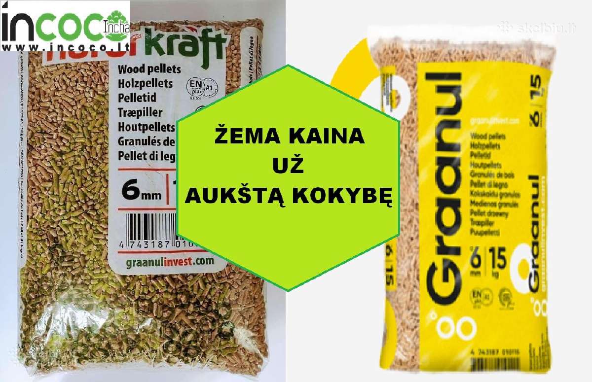 Sertifikuotos granulės 990 kg 340,00 eur