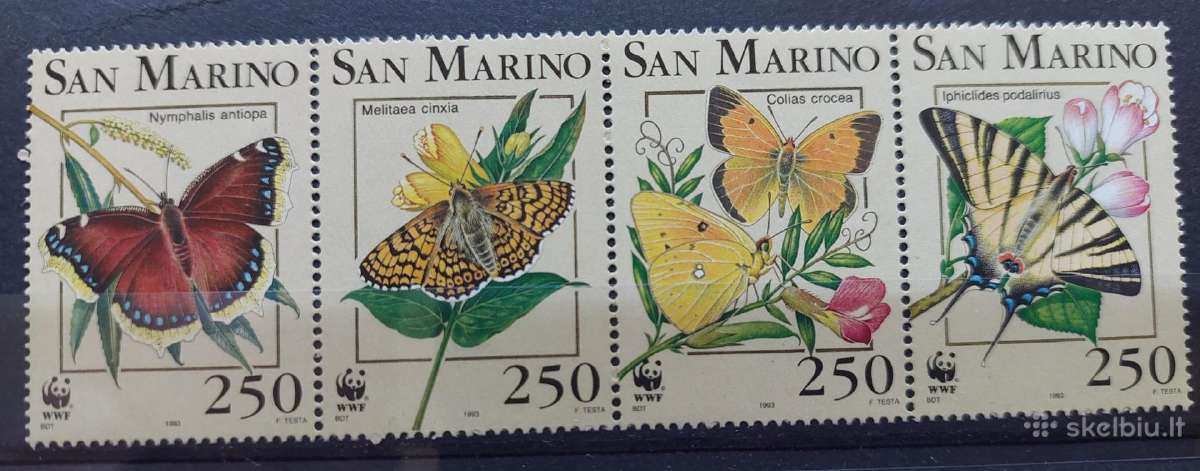 San Marino 1993 Wwf drugeliai