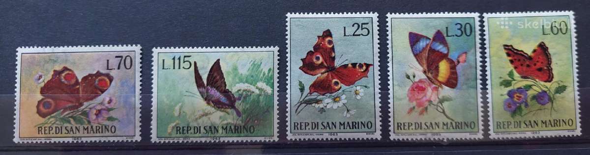 San Marino 1963 drugeliai švarus, Michel Nr.776-78