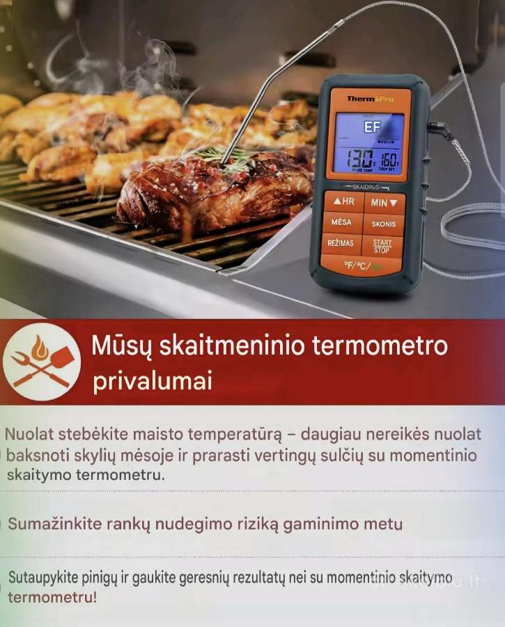 Skaitmeninis maisto termometras Thermopro Tp-06b - nuotraukos Nr. 5