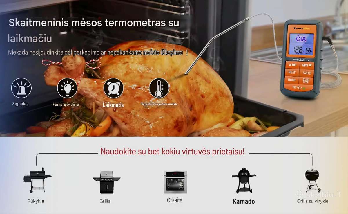 Skaitmeninis maisto termometras Thermopro Tp-06b - nuotraukos Nr. 6