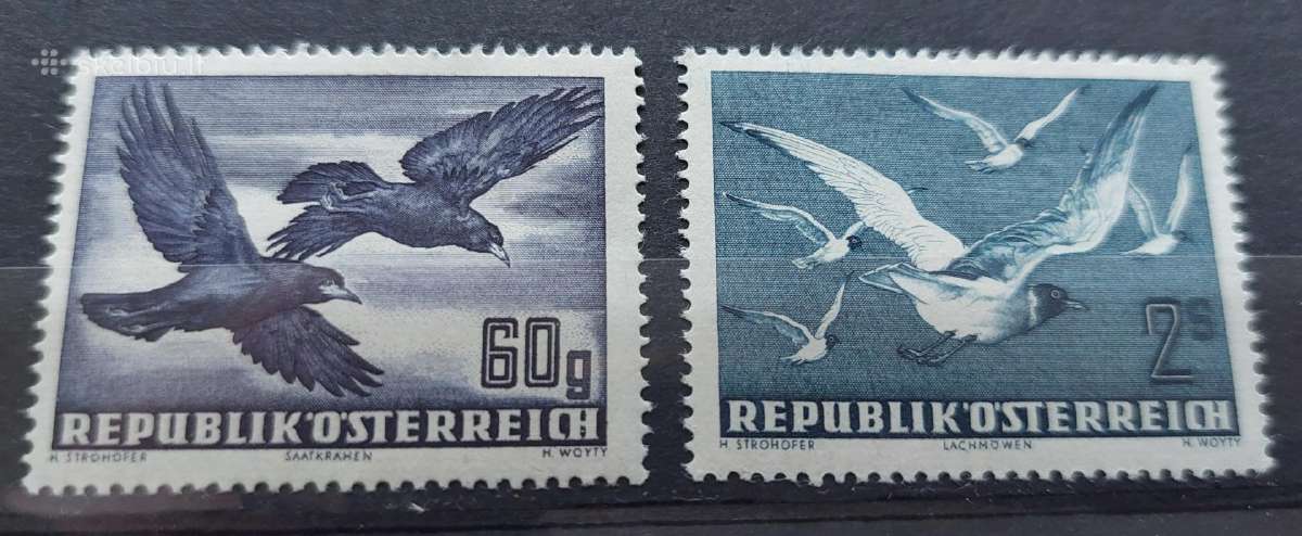 Austrija 1950 Paukščiai, švarus