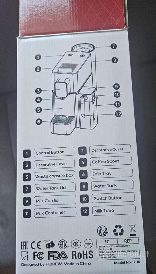 Hibrew H15 – kapsulinis kavos aparatas - nuotraukos Nr. 3