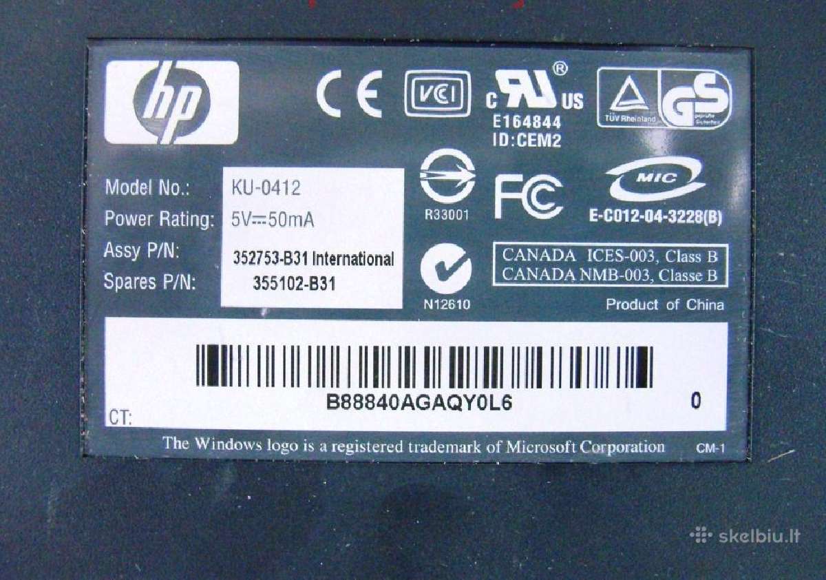 Hp Ku-0412 (Usb) ir Retro pelė com jungtis - nuotraukos Nr. 5