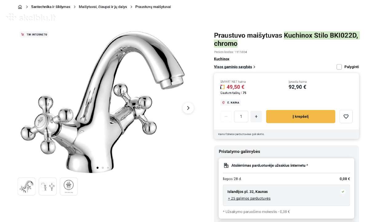 Maišytuvas kriauklei Naujas - nuotraukos Nr. 5