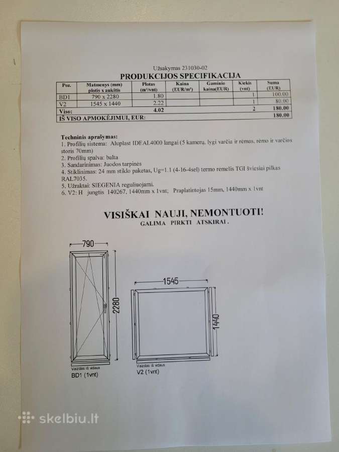 Parduodu Pvc langus
