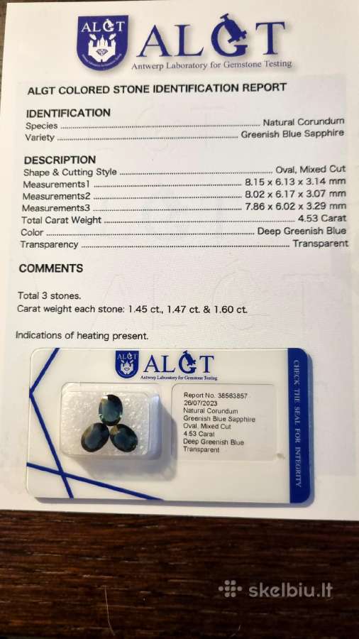 Parduodami 3 bi-color safyrai- 4,53ct. - nuotraukos Nr. 2