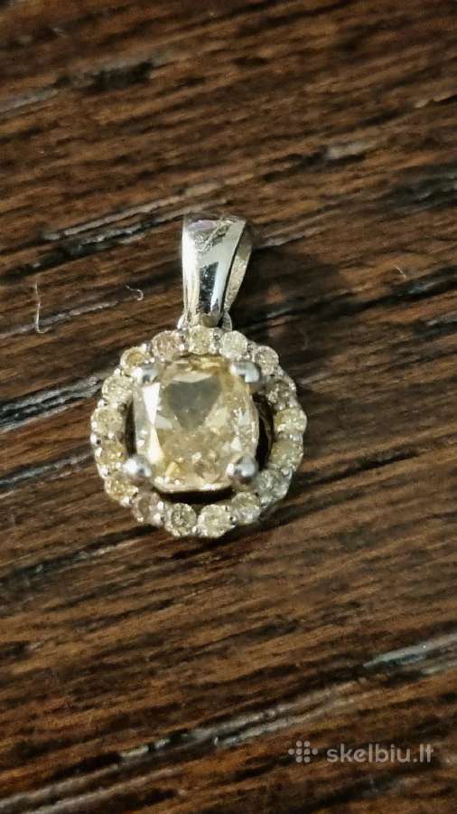 Parduoda 14k auksinį pakabuką su 0.75ct. briliantų