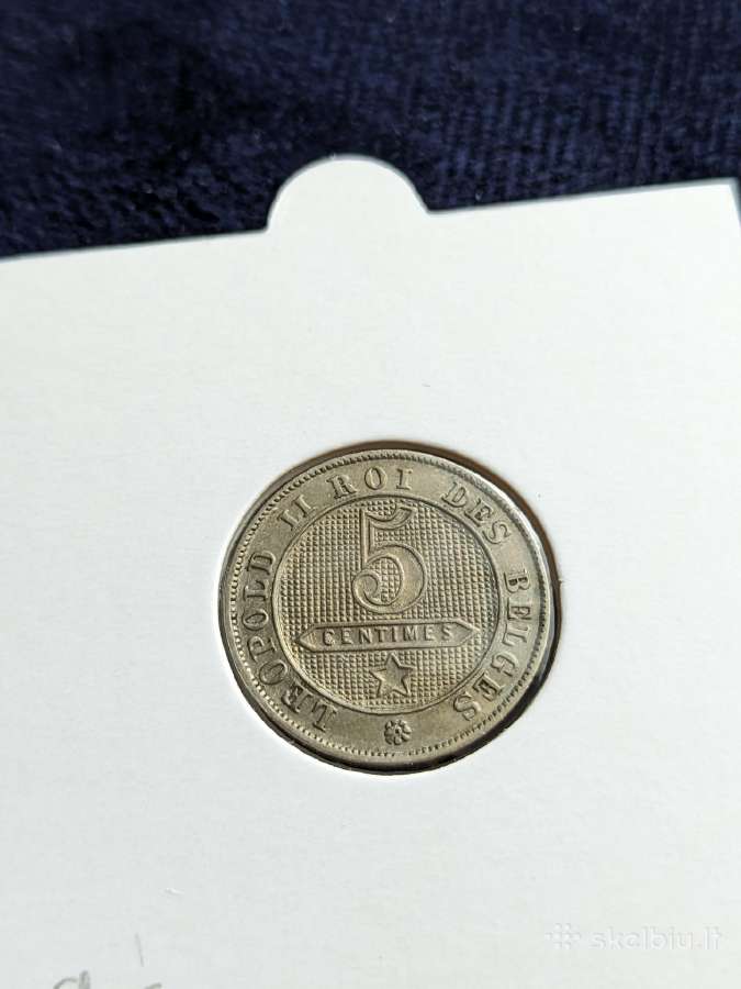 Belgija 5 Centai 1894