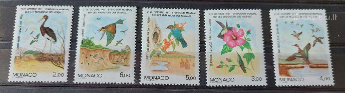 Monakas 1991 paukščiai, švarus,