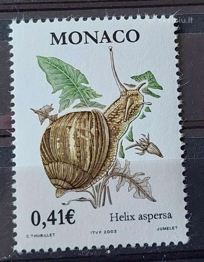 Monakas 2002 sraigė, švarus, Michel Nr. 2631