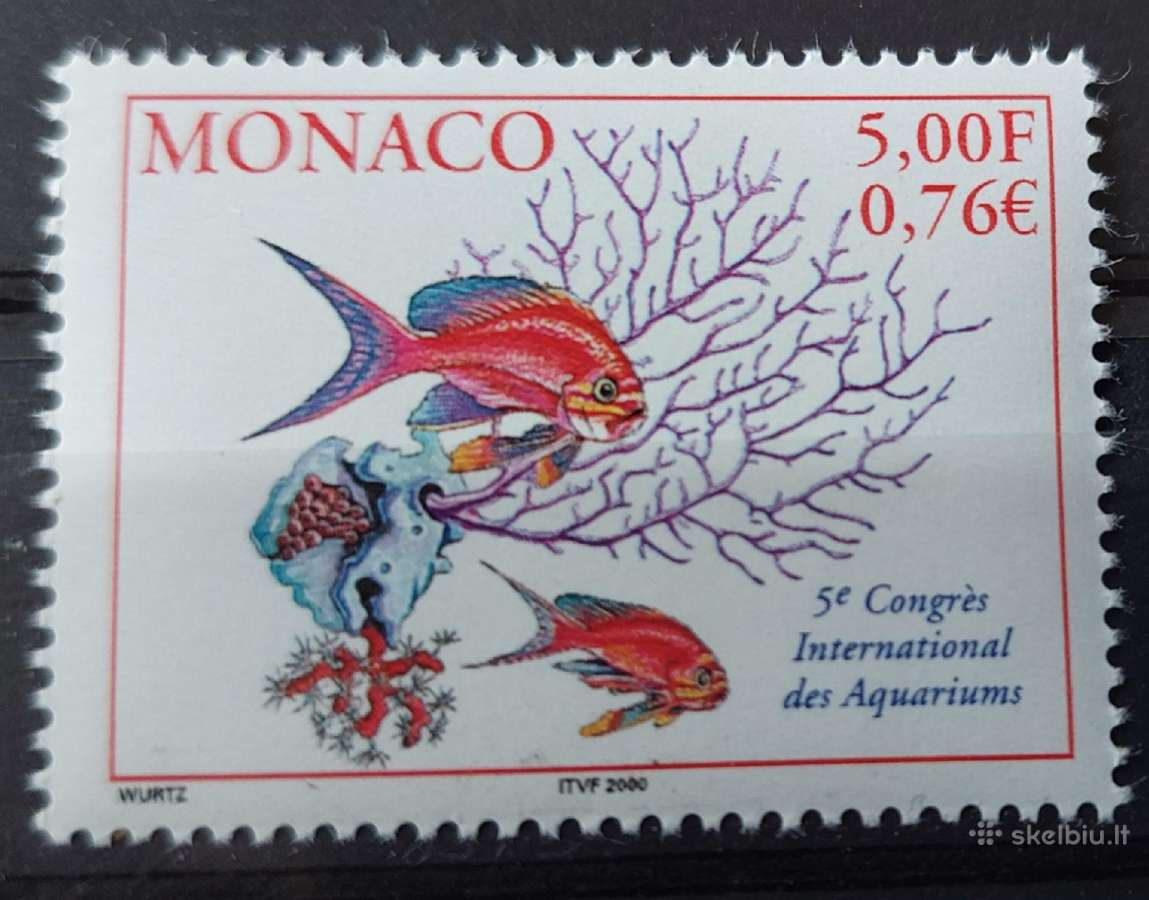 Monakas 2000 žuvis, švarus, Michel Nr. 2521