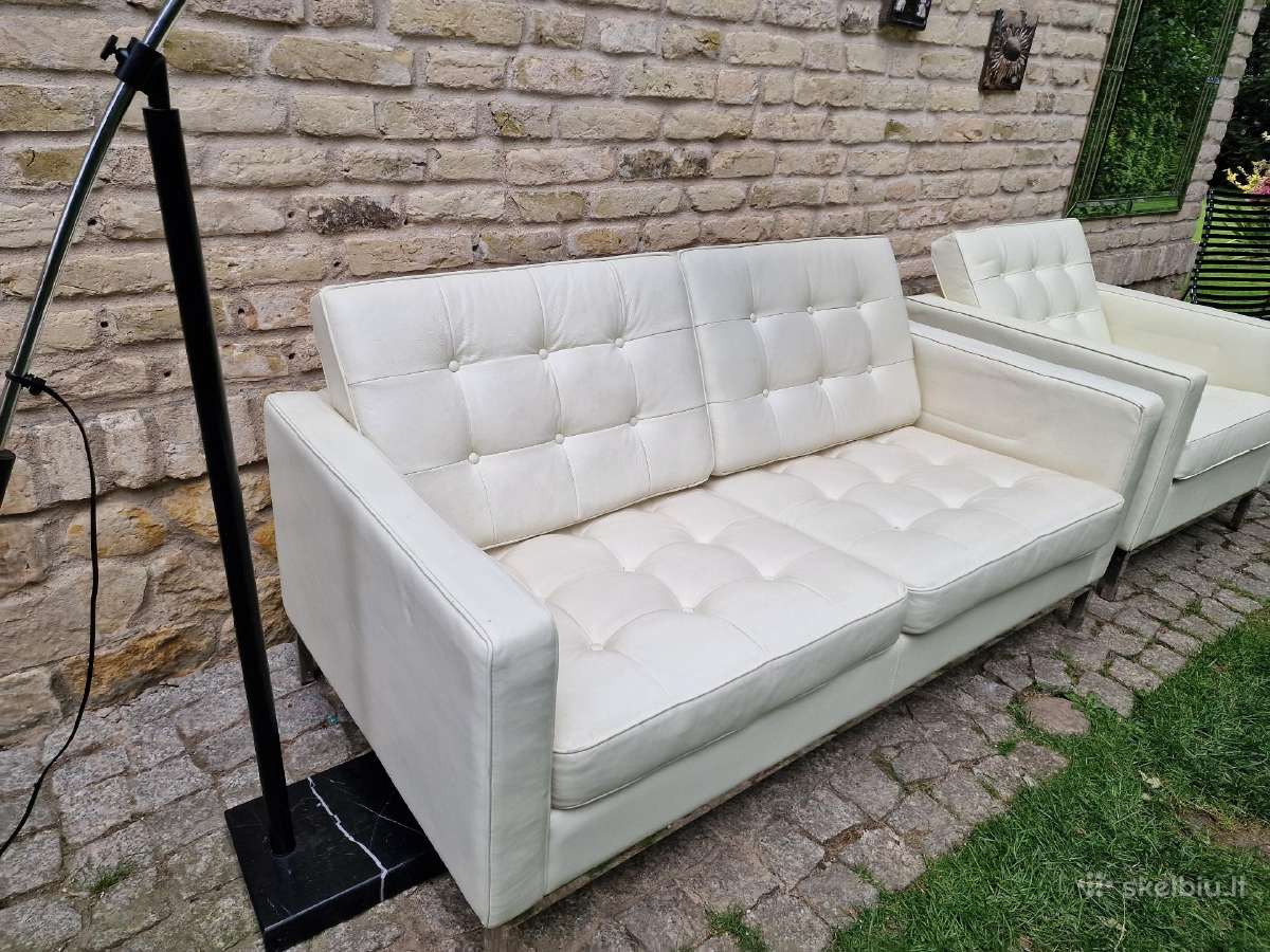 Vintažinė "Knoll studio" dvisėdė sofutė su foteliu