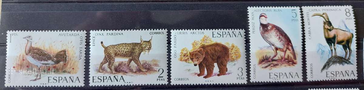 Ispanija 1971 fauna , švarus Michel Nr.1931-1935