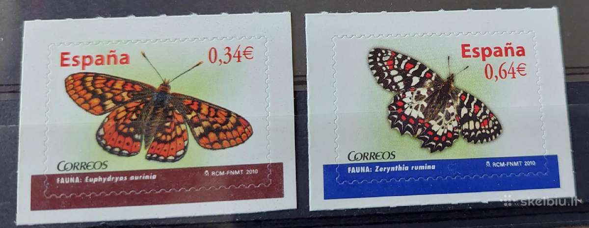 Ispanija 2010 drugeliai,švarus Michel Nr.4493-4494