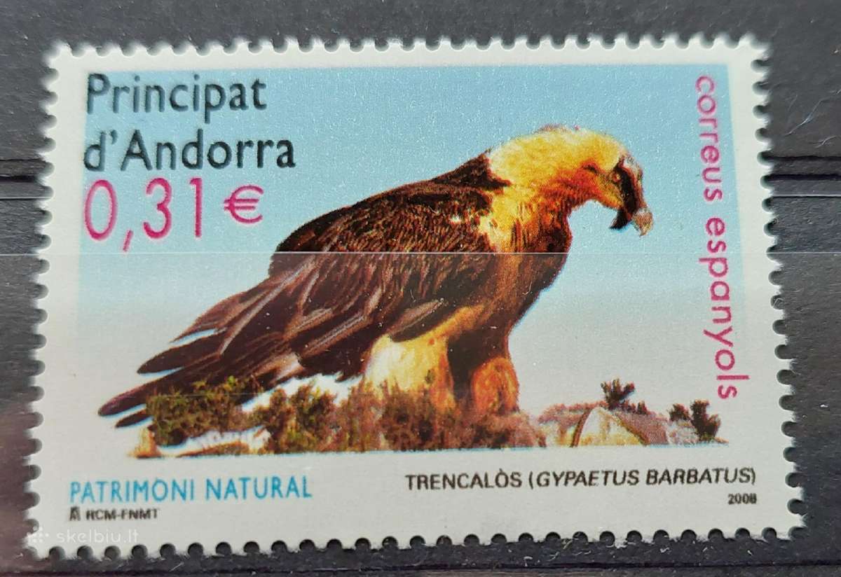 Andora (Ispanu) 2008 paukštis, švarus Michel Nr.34