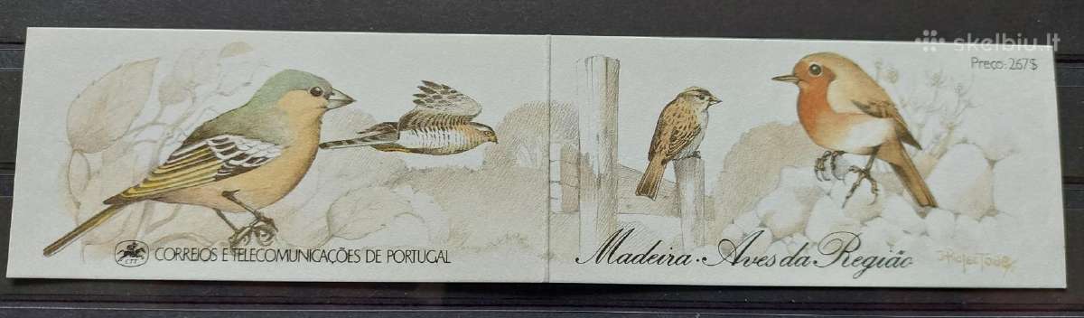 Portugalija (Madeira) 1988 paukščiai, švarus, bukl - nuotraukos Nr. 2