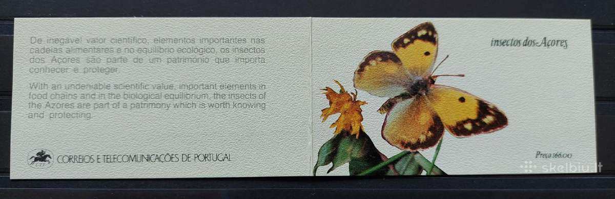 Portugalija (Azorai) 1985 drugeliai, švarus, bukle - nuotraukos Nr. 2