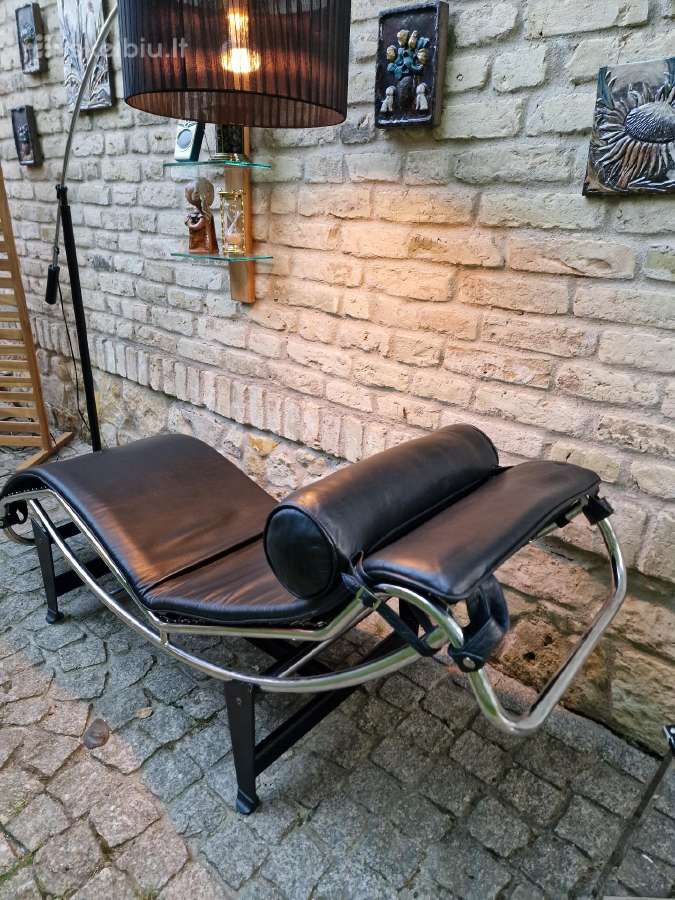 Vintažinis autorinis poilsio gultas/šezlongas Lc4 - nuotraukos Nr. 4