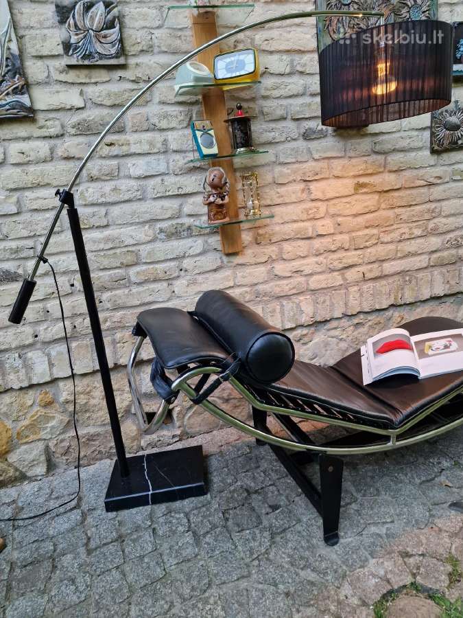 Vintažinis autorinis poilsio gultas/šezlongas Lc4 - nuotraukos Nr. 8