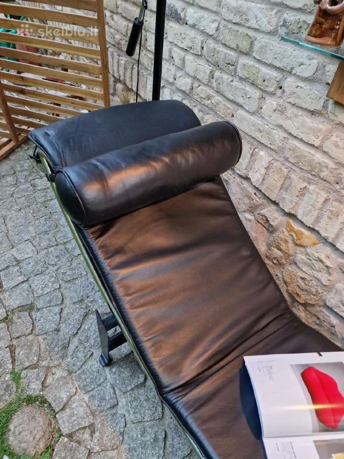 Vintažinis autorinis poilsio gultas/šezlongas Lc4 - nuotraukos Nr. 10