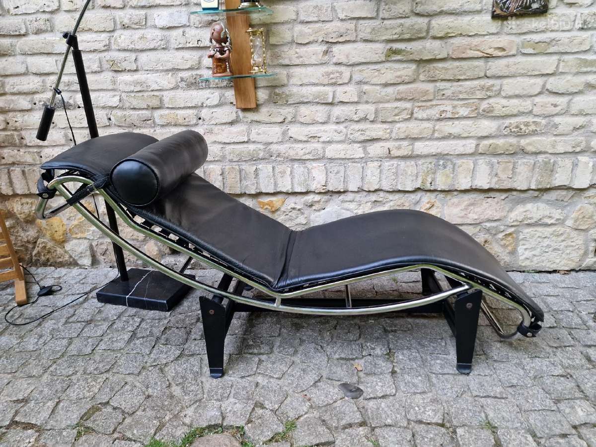 Vintažinis autorinis poilsio gultas/šezlongas Lc4 - nuotraukos Nr. 13