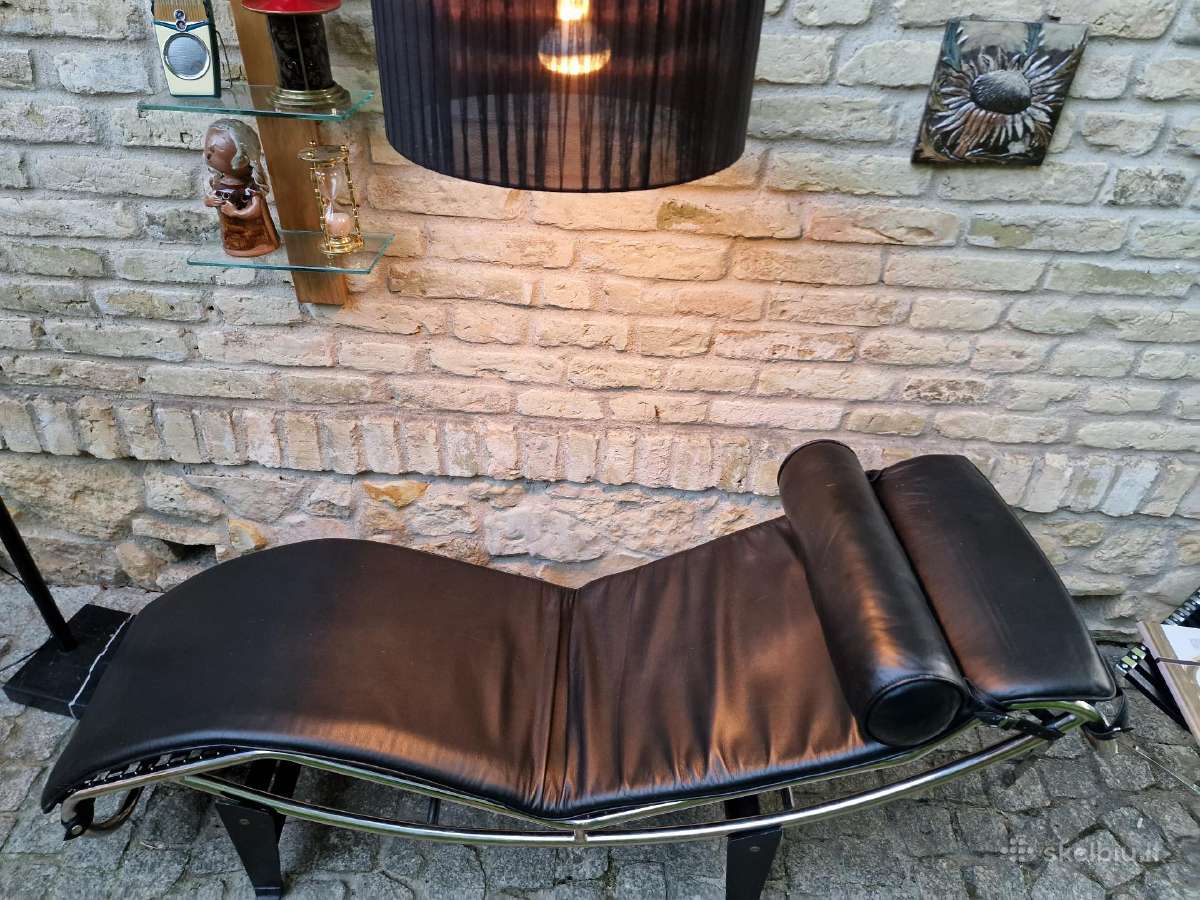 Vintažinis autorinis poilsio gultas/šezlongas Lc4 - nuotraukos Nr. 17