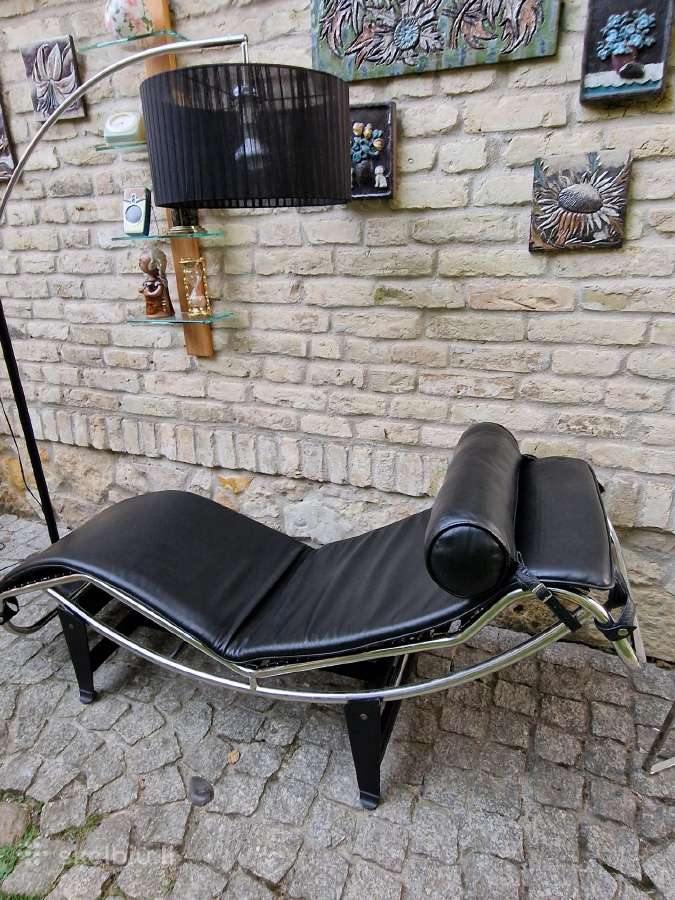Vintažinis autorinis poilsio gultas/šezlongas Lc4 - nuotraukos Nr. 19