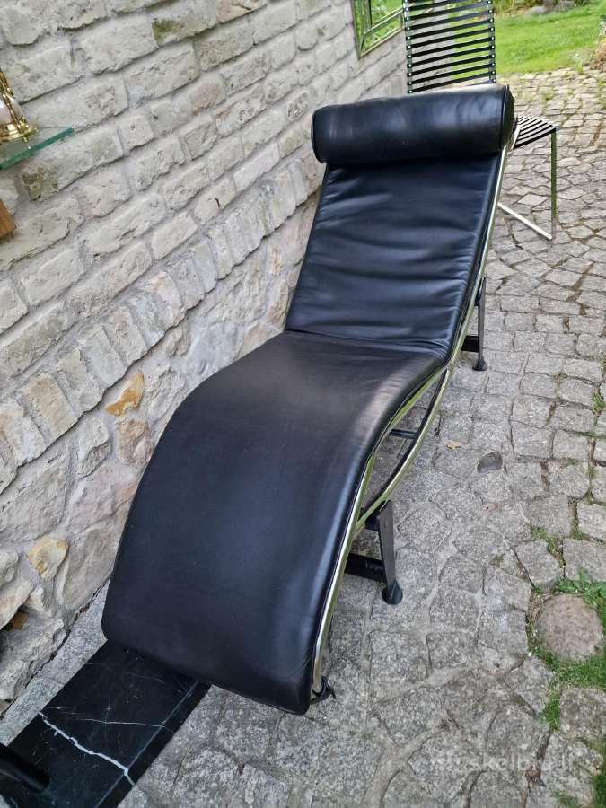 Vintažinis autorinis poilsio gultas/šezlongas Lc4 - nuotraukos Nr. 24
