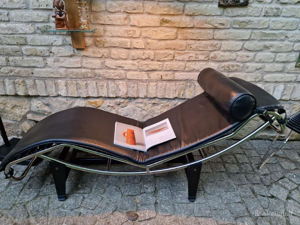 Vintažinis autorinis poilsio gultas/šezlongas Lc4 - nuotraukos Nr. 22