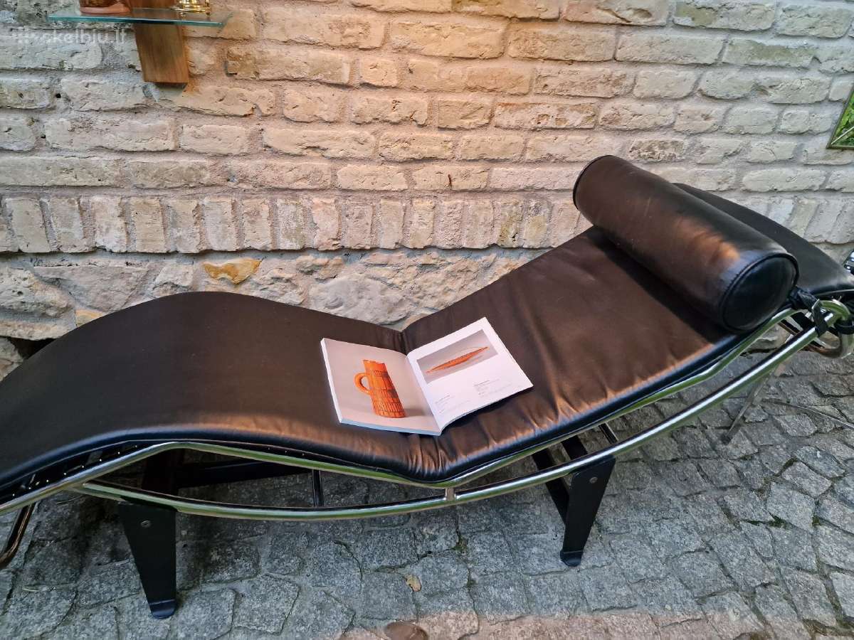 Vintažinis autorinis poilsio gultas/šezlongas Lc4 - nuotraukos Nr. 25