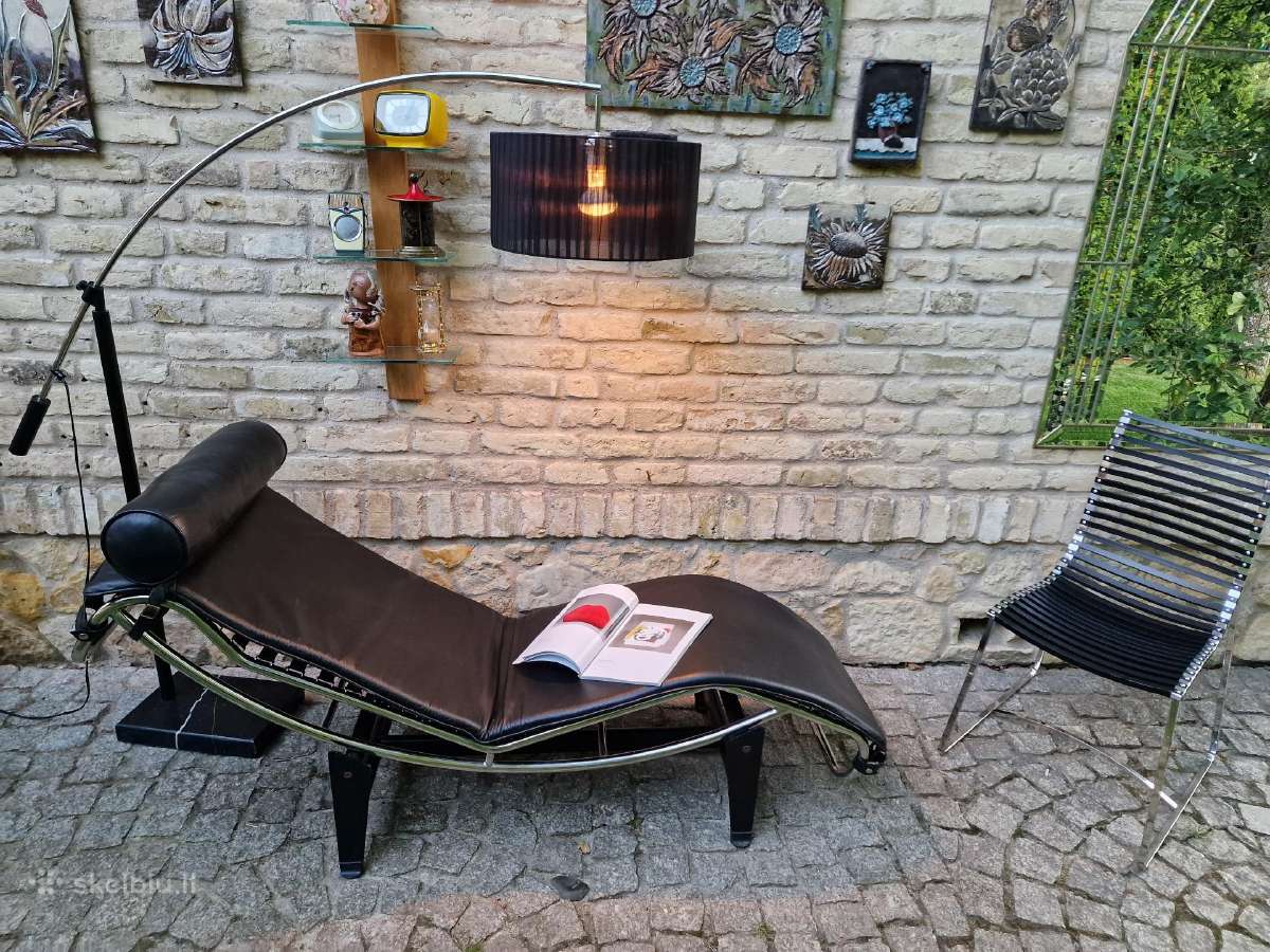 Vintažinis autorinis poilsio gultas/šezlongas Lc4 - nuotraukos Nr. 28