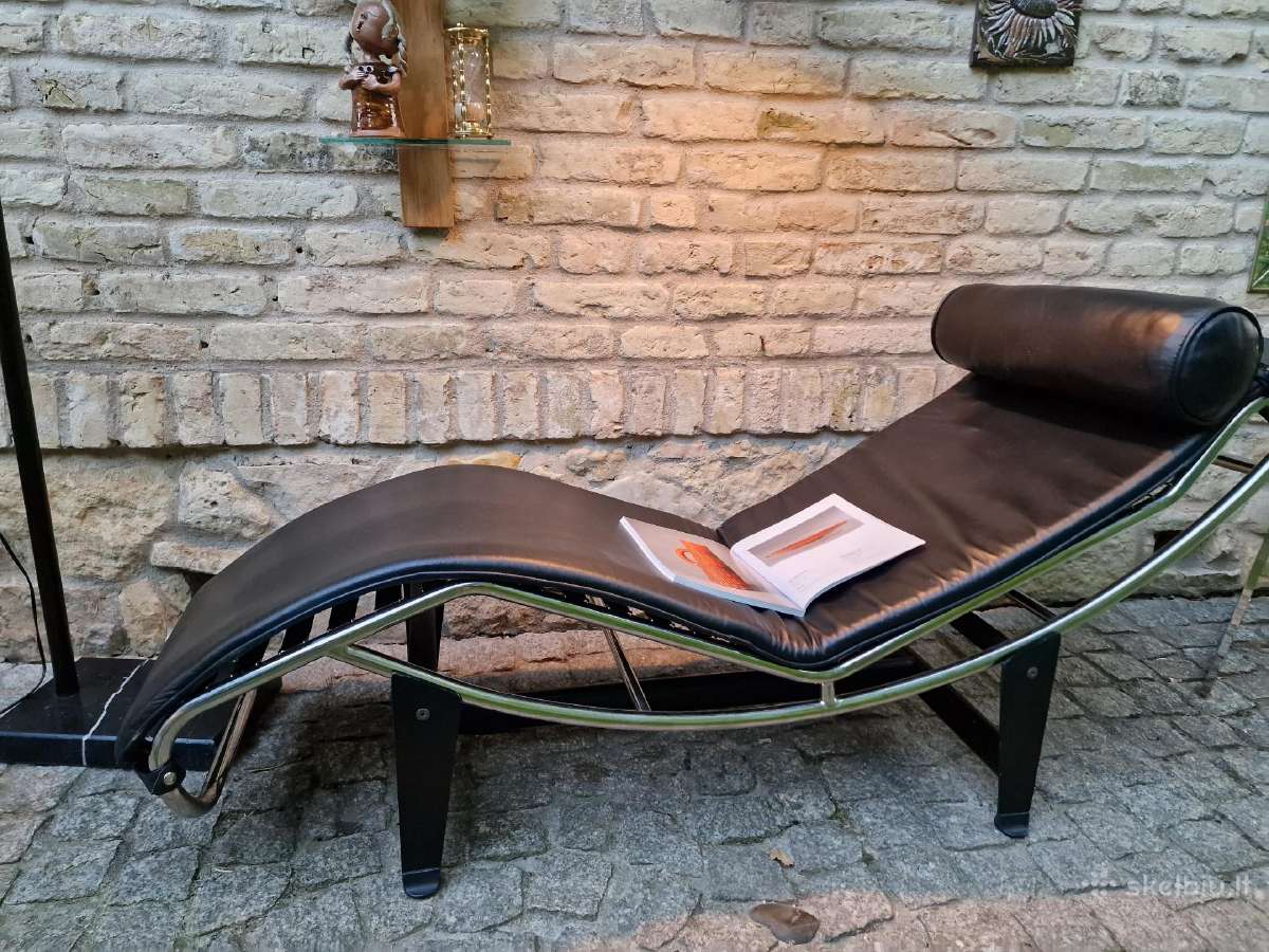 Vintažinis autorinis poilsio gultas/šezlongas Lc4 - nuotraukos Nr. 31