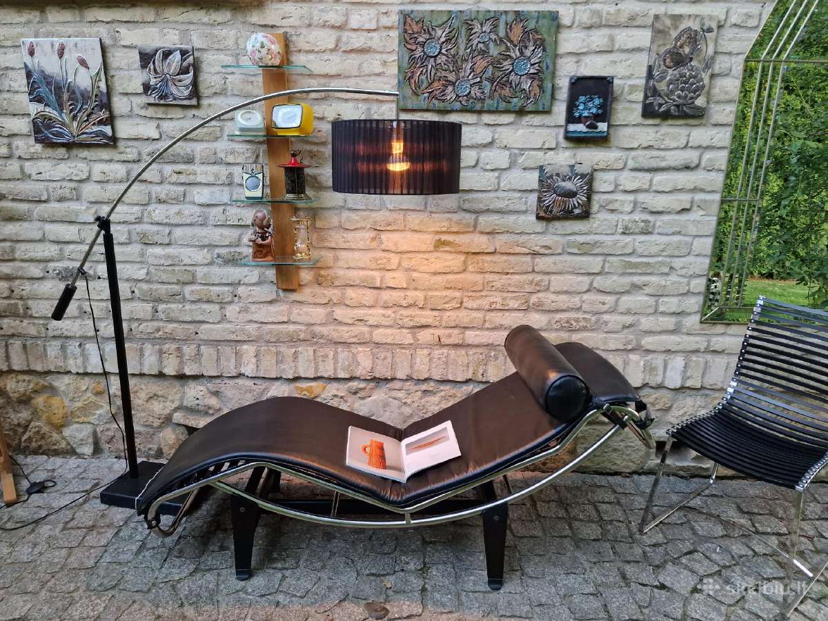 Vintažinis autorinis poilsio gultas/šezlongas Lc4 - nuotraukos Nr. 33