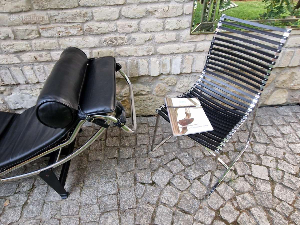 Vintažinis autorinis poilsio gultas/šezlongas Lc4 - nuotraukos Nr. 34