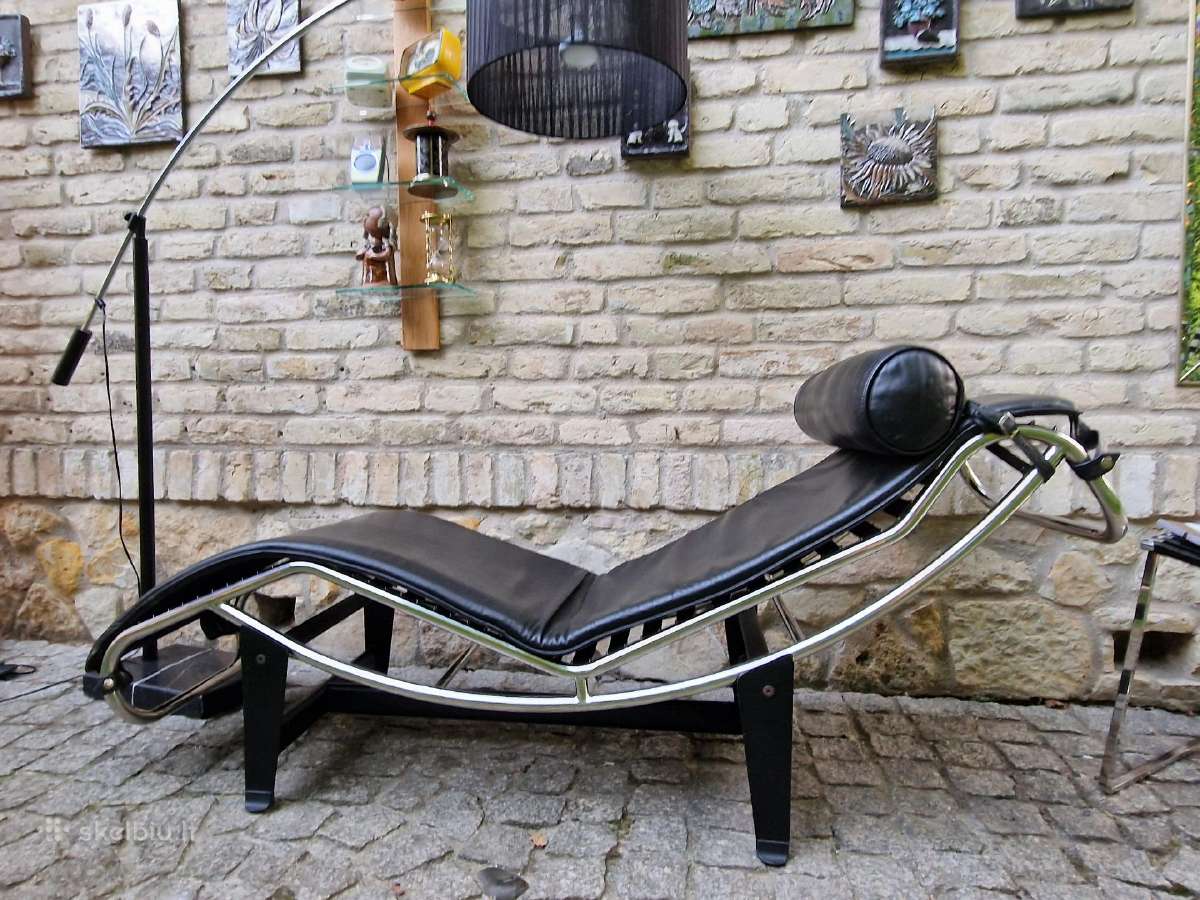 Vintažinis autorinis poilsio gultas/šezlongas Lc4 - nuotraukos Nr. 35