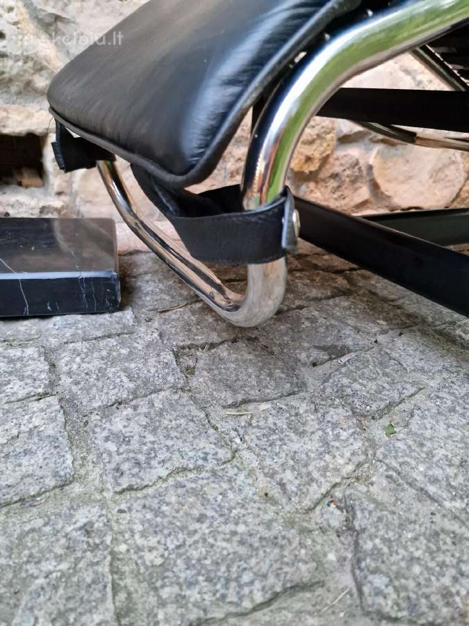 Vintažinis autorinis poilsio gultas/šezlongas Lc4 - nuotraukos Nr. 37