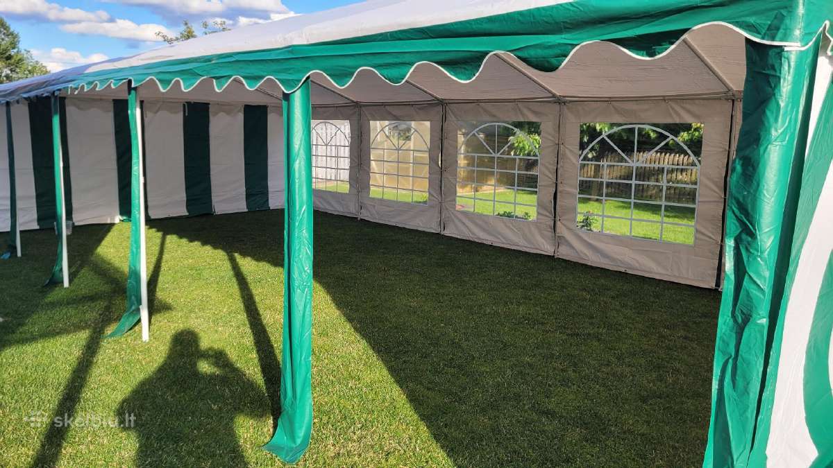 Paviljonas 5x10 m, sustiprinta danga, kaip naujas - nuotraukos Nr. 3