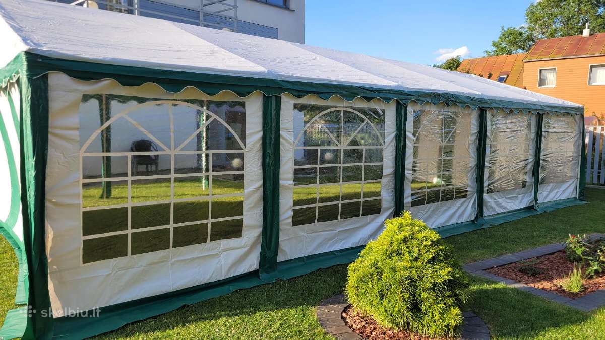 Paviljonas 5x10 m, sustiprinta danga, kaip naujas