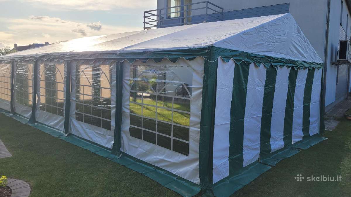 Paviljonas 5x10 m, sustiprinta danga, kaip naujas - nuotraukos Nr. 2