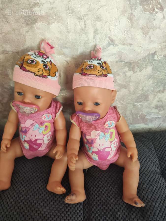 2 naudotos leles baby born. Nešiokle.