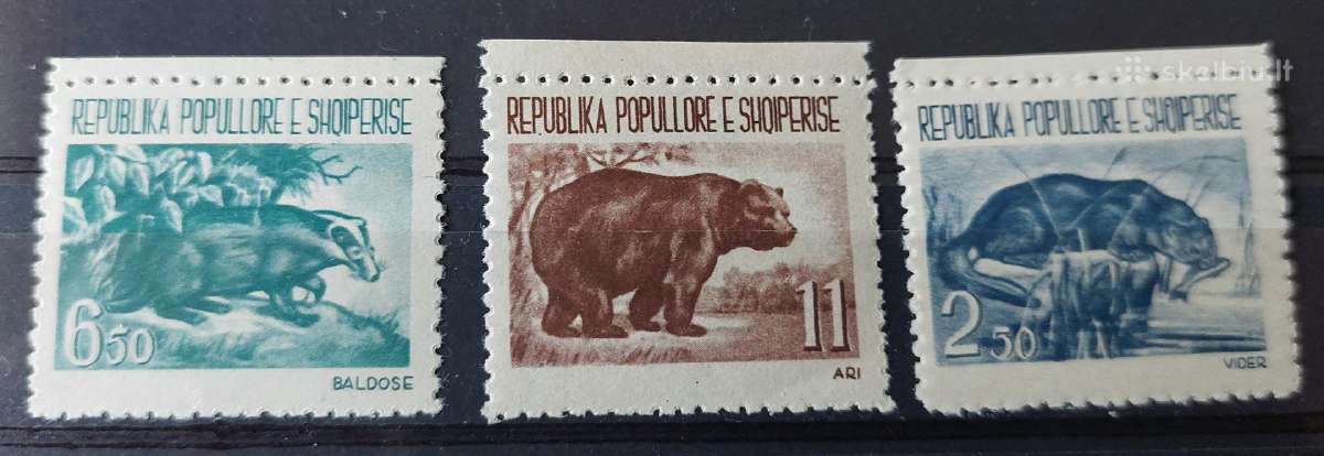 Albanija 1961 Gyvūnai, švarus ,Michel Nr.627-629